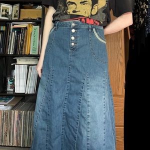 Y2K Denim Maxi Skirt